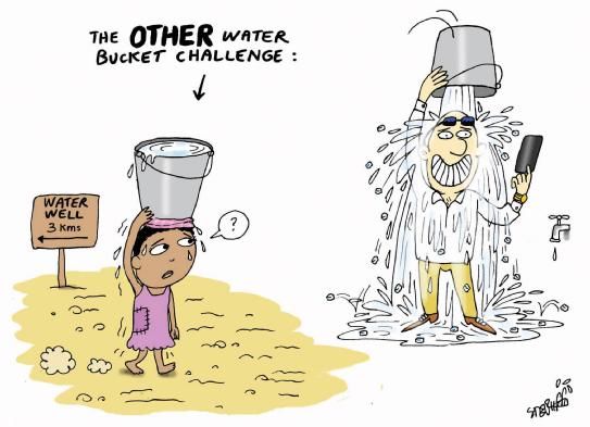 كاريكاتير عن اسراف الماء
